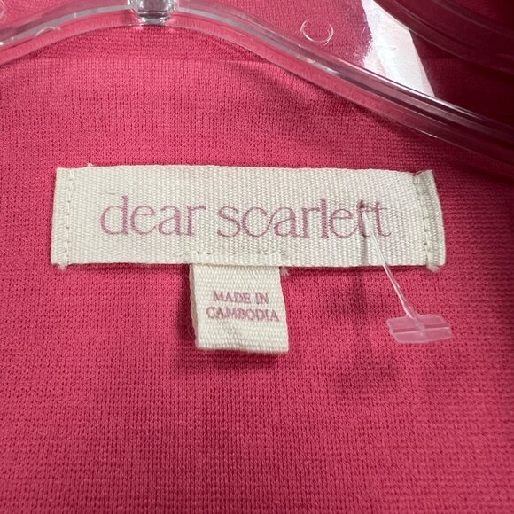 Dear Scarlett Womens Blazer Jacket Open Front Ruched Sleeve Pink Size Large - Picture 8 of 9